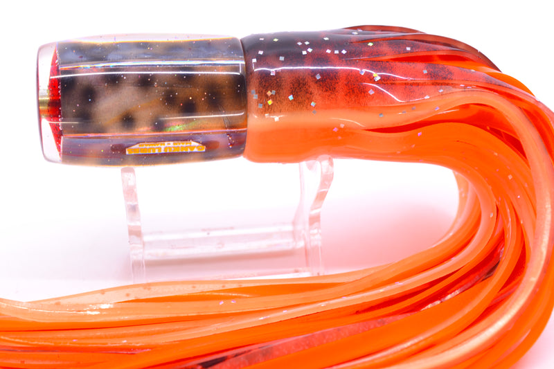 Ganku Lures "Tiger Cowrie" Hunchback Pusher 9" 6.5oz Skirted Black Dots/Orange
