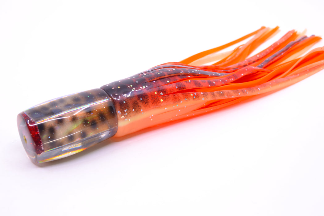 Ganku Lures "Tiger Cowrie" Hunchback Pusher 9" 6.5oz Skirted Black Dots/Orange