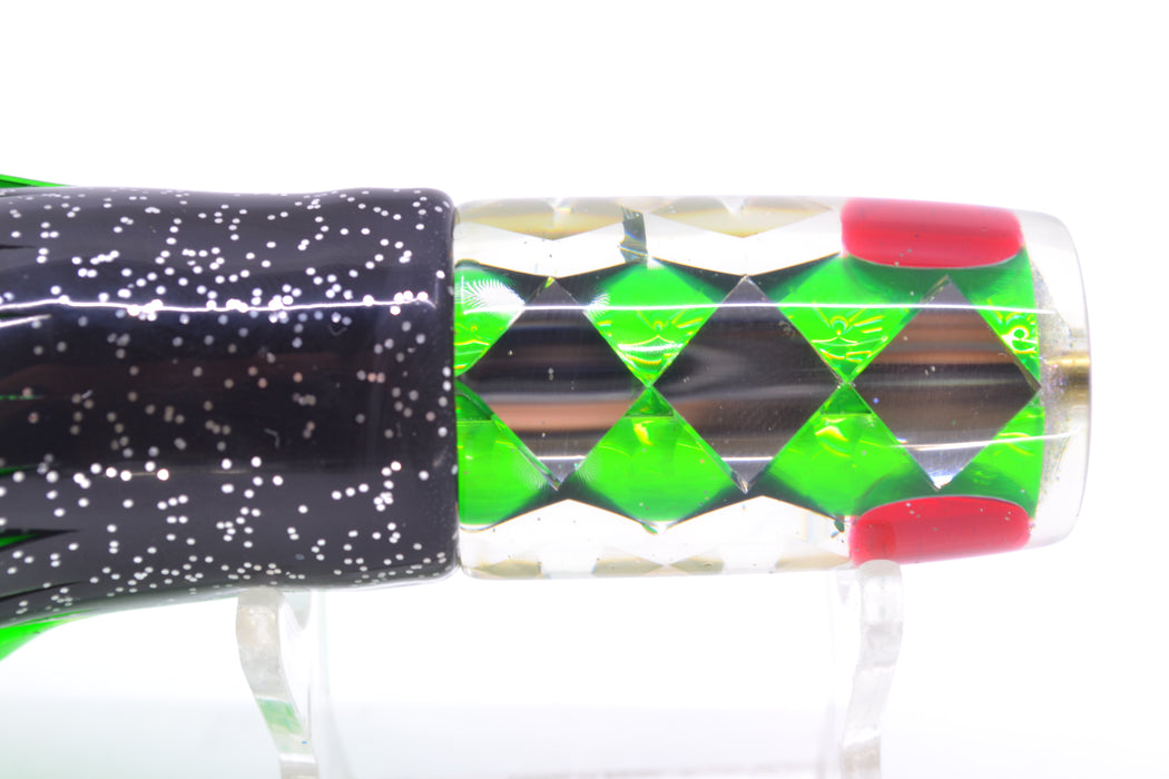 Ganku Lures Green Rainbow "Ganku Special" Red Eyes Pusher 9" 6.5oz Skirted Black-Green