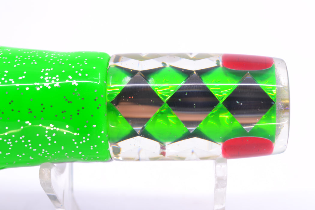 Ganku Lures Green Rainbow "Ganku Special" Red Eyes Pusher 9" 6.5oz Skirted Black-Green