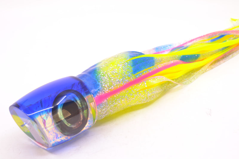Moyes Lures Ice Blue-Pink Dichro Blue Back Taxi Eyes Bushmaster 12" 10oz Skirted