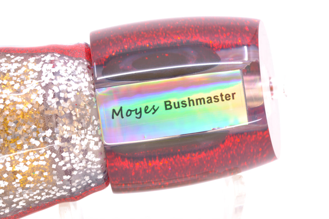 Moyes Lures Blue-Purple Abalone Black-Red Back Taxi Eyes Bushmaster 12" 10oz Skirted Evil