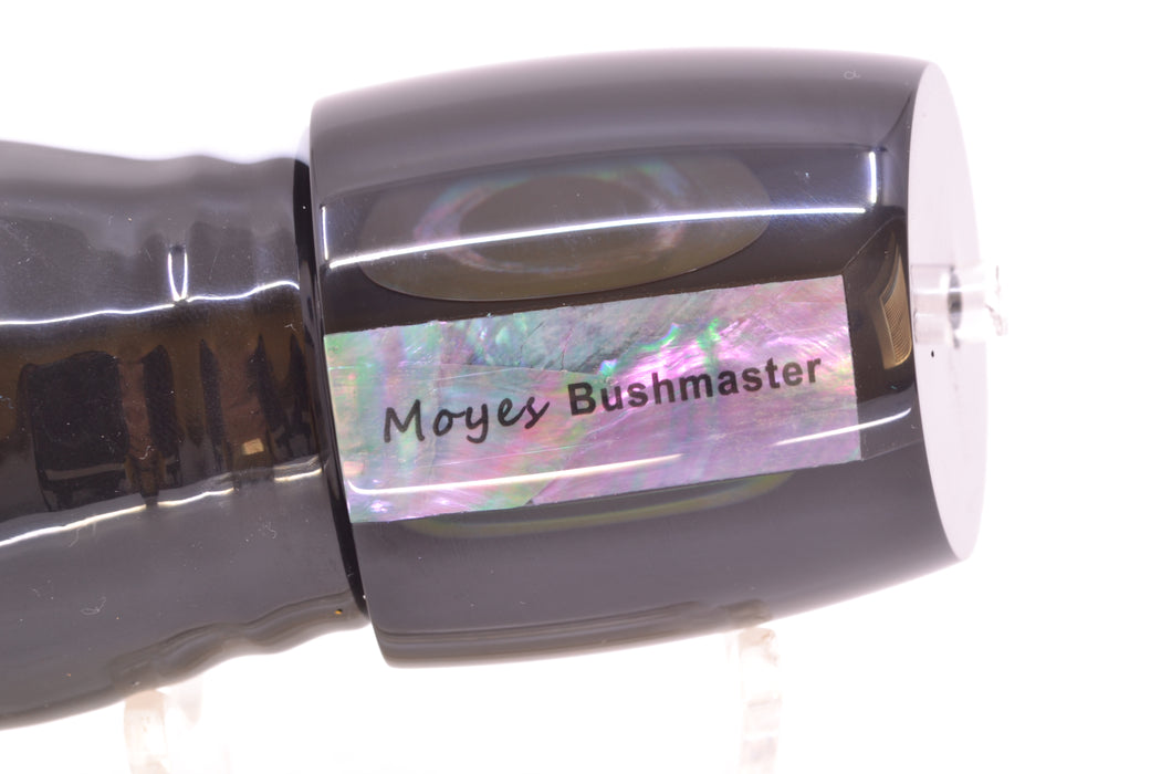 Moyes Lures Black Pearl Black Back Taxi Eyes Bushmaster 12" 10oz Skirted White Aurora