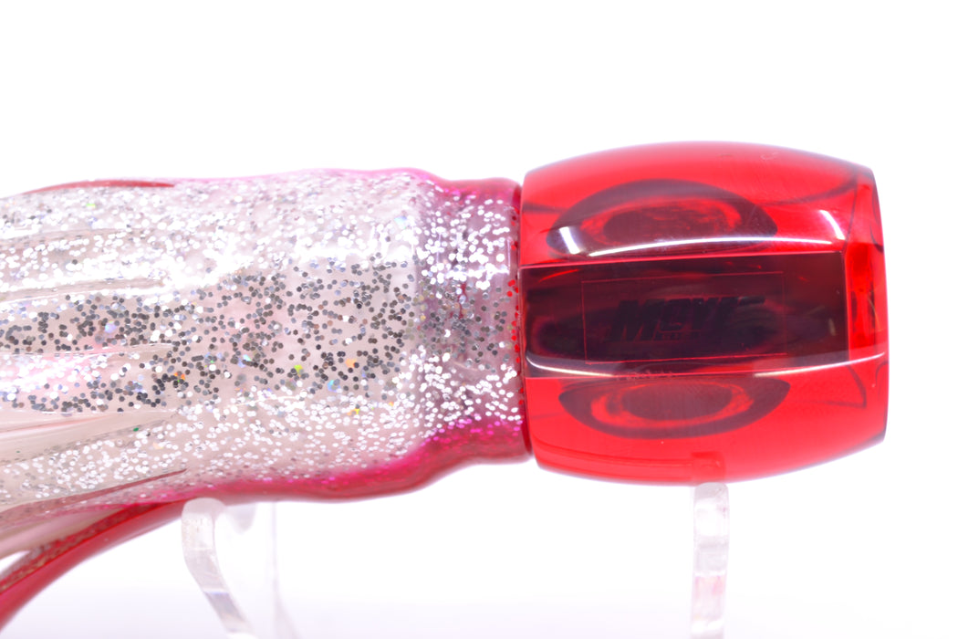 Moyes Lures Red Mirrored Taxi Eyes Small Secret 9" 3oz Skirted Red Aurora