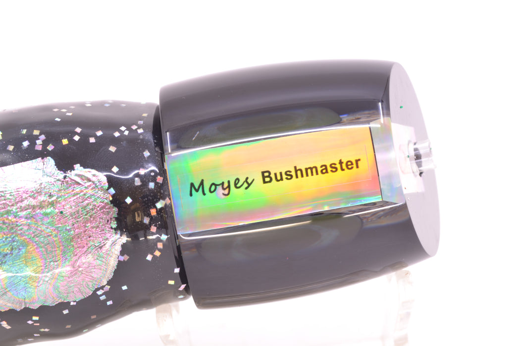 Moyes Lures Paua Shell Black Back Taxi Eyes Bushmaster 12" 10oz Skirted Black