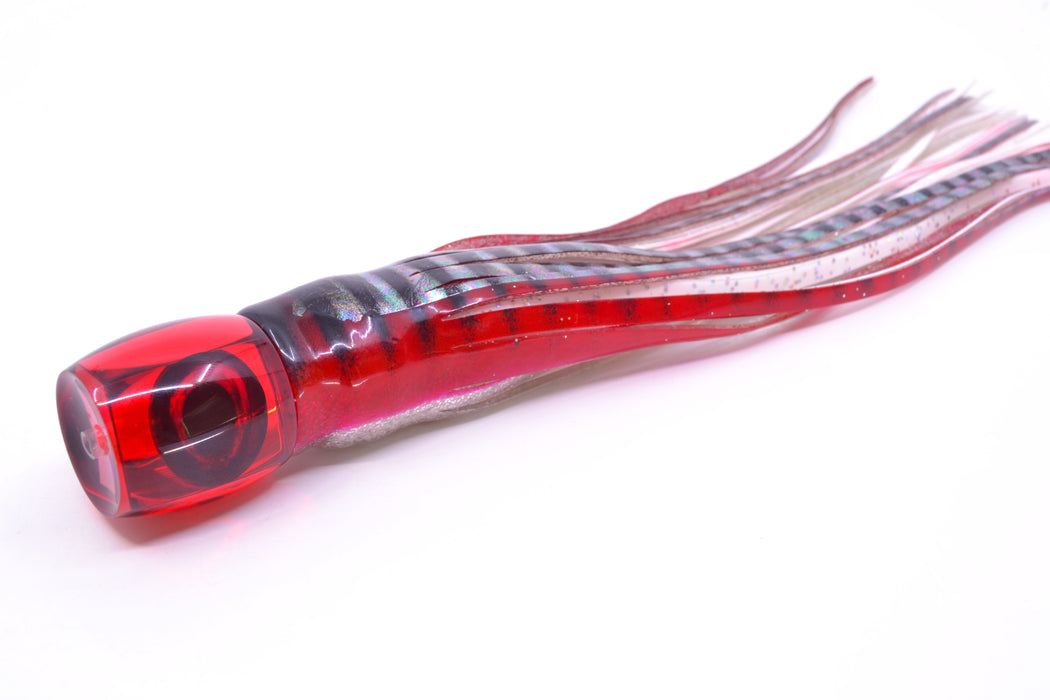 Moyes Lures Red Mirrored Taxi Eyes Small Secret 9" 3oz Skirted Red Aurora