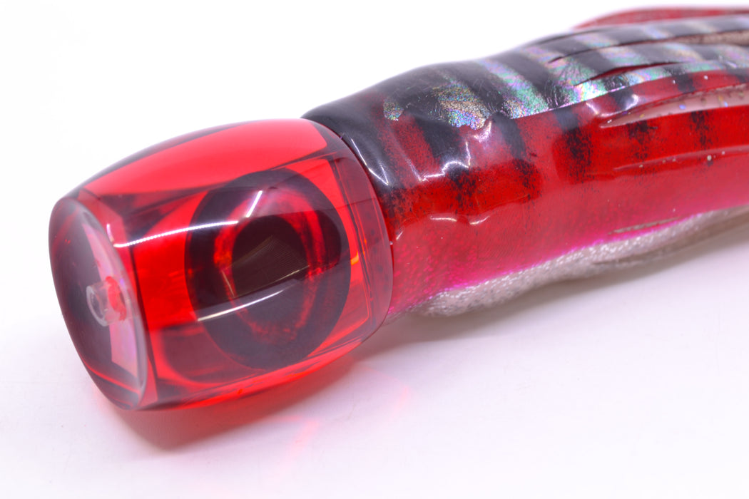 Moyes Lures Red Mirrored Taxi Eyes Small Secret 9" 3oz Skirted Red Aurora