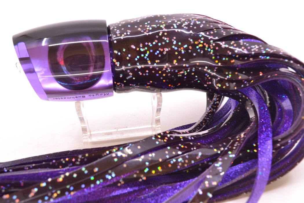 Moyes Lures Purple MOP Black Back Taxi Eyes Bushmaster 12" 10oz Skirted Black/Purple