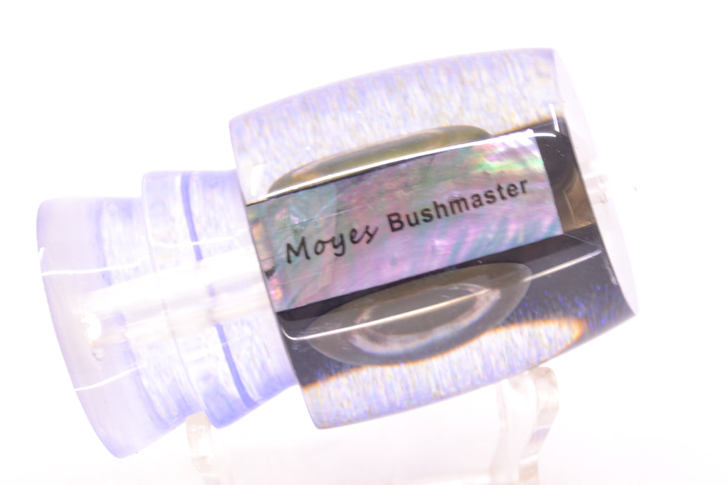 Moyes Lures Black Pearl Blue Glitter Back Taxi Eyes Bushmaster 12" 5.5oz