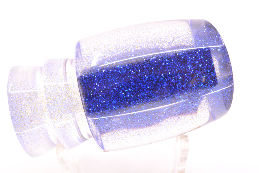 Moyes Lures Black Pearl Blue Glitter Back Taxi Eyes Bushmaster 12" 5.5oz
