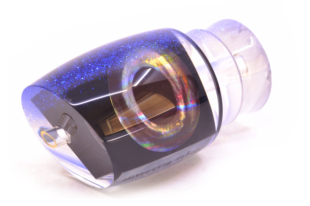 Moyes Lures Black Pearl Blue Glitter Back Taxi Eyes Bushmaster 12" 5.5oz
