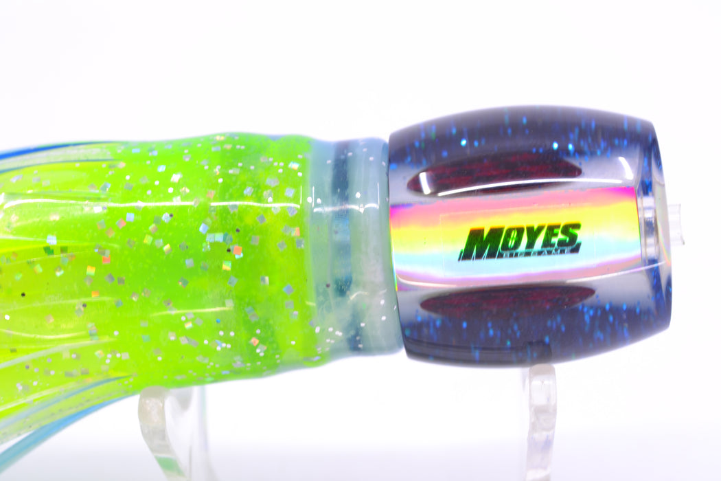 Moyes Lures White MOP Blue Glitter Back Red Eyes Small Secret 9" 3oz Skirted