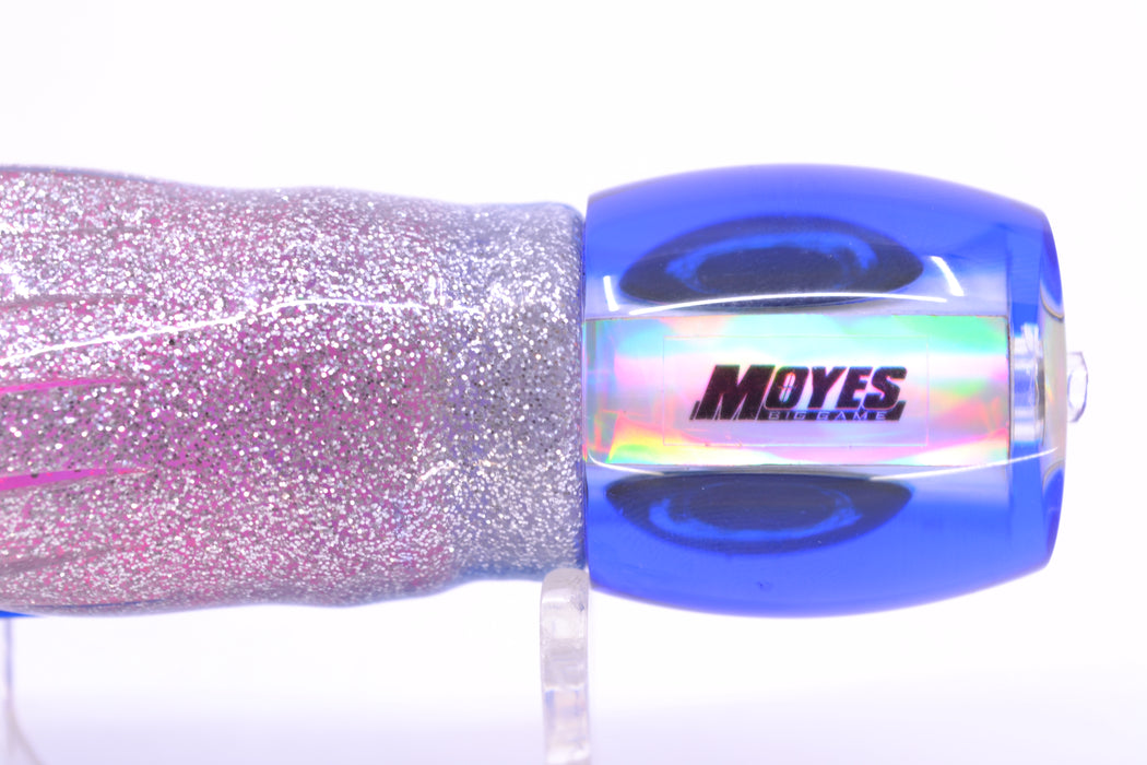 Moyes Lures White MOP Blue Back Taxi Eyes Small Secret 9" 3oz Skirted Blue-Silver/Pink