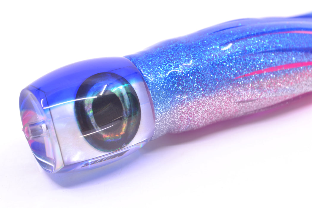Moyes Lures White MOP Blue Back Taxi Eyes Small Secret 9" 3oz Skirted Blue-Silver/Pink