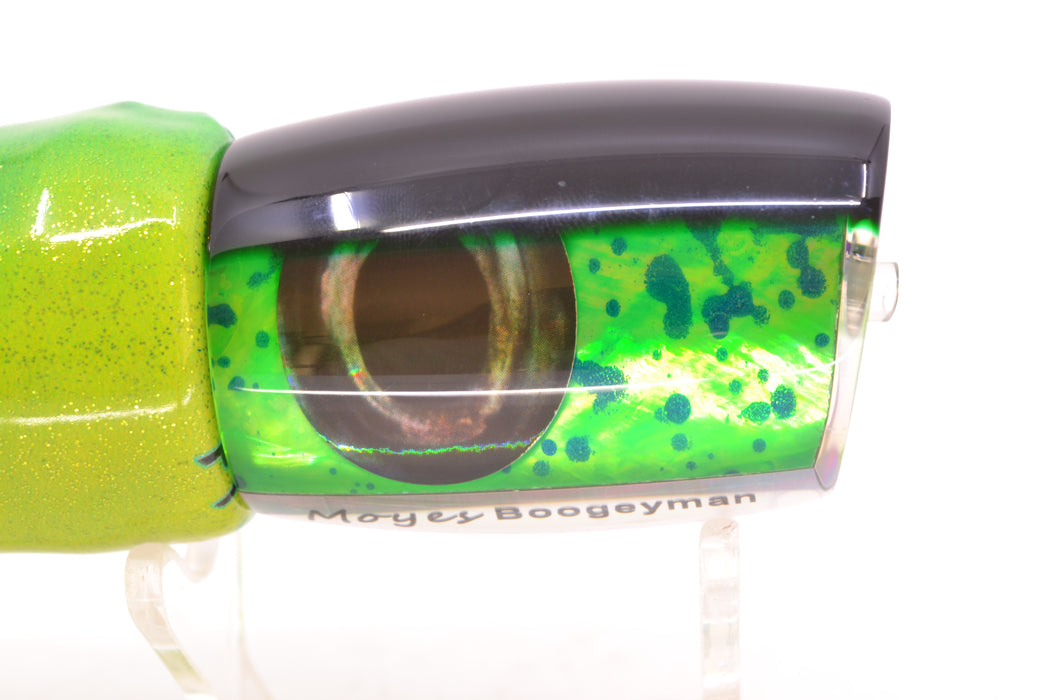 Moyes Lures Mahi MOP Green Back Taxi Eyes Boogeyman 12" 5.7oz FT Vinyl Mahi GZE