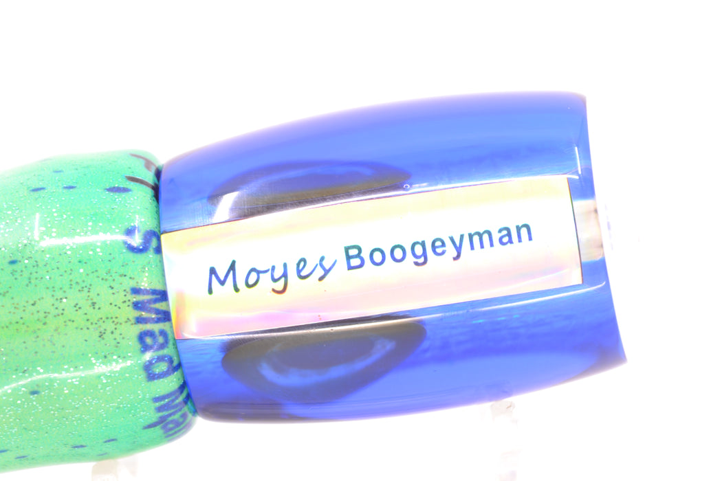 Moyes Lures Green-Blue Oil Slick Blue Back Taxi Eyes Boogeyman 12" 5.7oz FT Vinyl Mad Mahi GZE