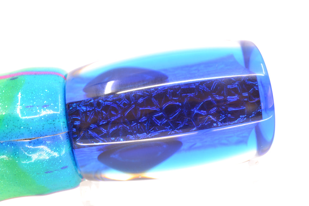 Moyes Lures Green-Blue Oil Slick Blue Back Taxi Eyes Boogeyman 12" 5.7oz FT Vinyl Mad Mahi GZE