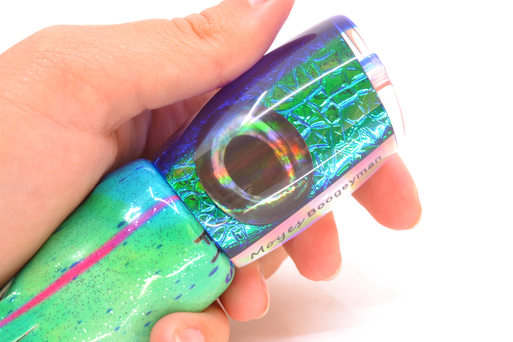 Moyes Lures Green-Blue Oil Slick Blue Back Taxi Eyes Boogeyman 12" 5.7oz FT Vinyl Mad Mahi GZE