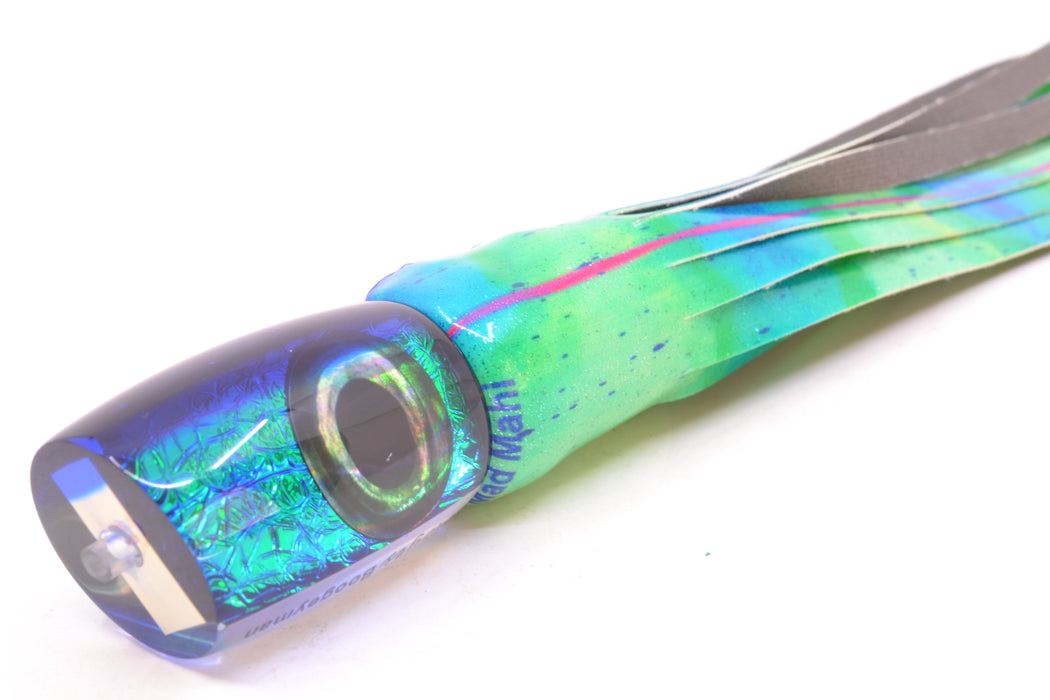Moyes Lures Green-Blue Oil Slick Blue Back Taxi Eyes Boogeyman 12" 5.7oz FT Vinyl Mad Mahi GZE