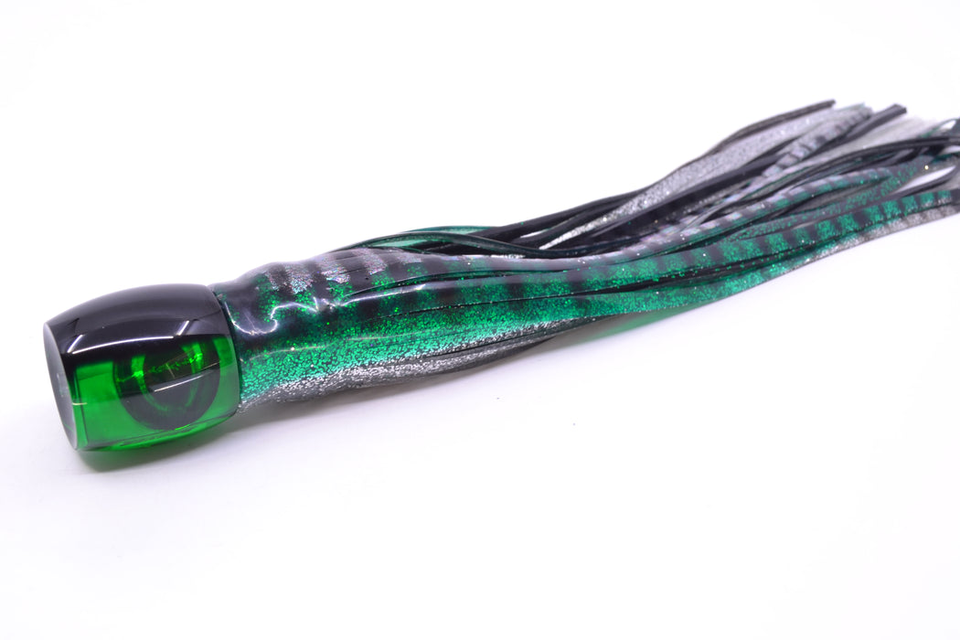 Moyes Lures Green MOP Black Back Taxi Eyes Small Secret 9" 3oz Skirted Green Aurora