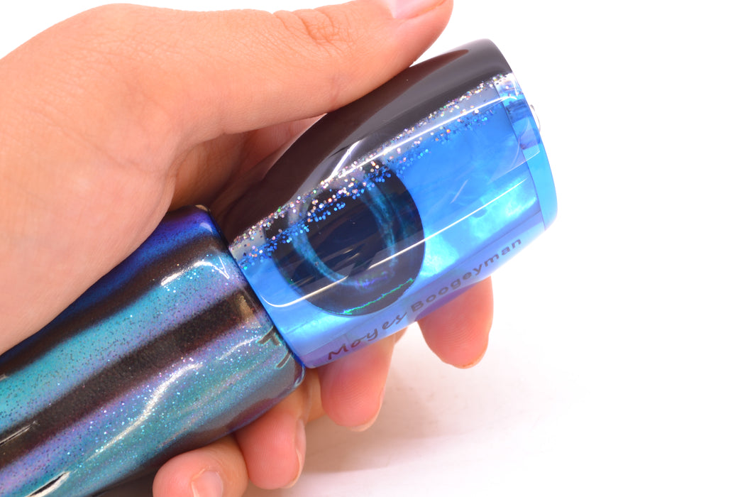 Moyes Lures Blue MOP Black-Silver Back Taxi Eyes Boogeyman 12" 5.7oz FT Vinyl Skipjack GZE