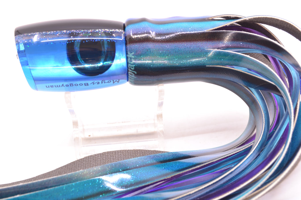 Moyes Lures Blue MOP Black-Silver Back Taxi Eyes Boogeyman 12" 5.7oz FT Vinyl Skipjack GZE
