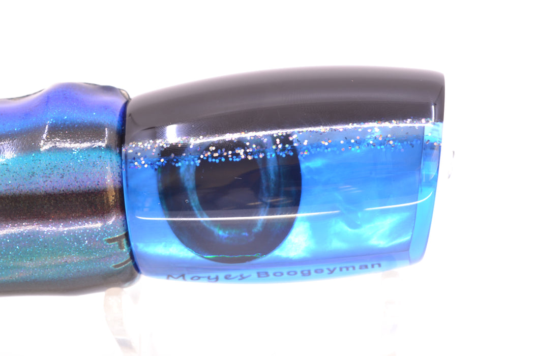 Moyes Lures Blue MOP Black-Silver Back Taxi Eyes Boogeyman 12" 5.7oz FT Vinyl Skipjack GZE