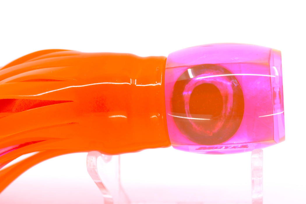 Moyes Lures Fluorescent Pink MOP Taxi Eyes Small Secret 9" 3oz Skirted Orange/Pink