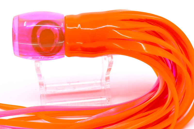 Moyes Lures Fluorescent Pink MOP Taxi Eyes Small Secret 9" 3oz Skirted Orange/Pink