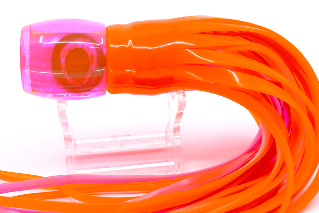 Moyes Lures Fluorescent Pink MOP Taxi Eyes Small Secret 9" 3oz Skirted Orange/Pink