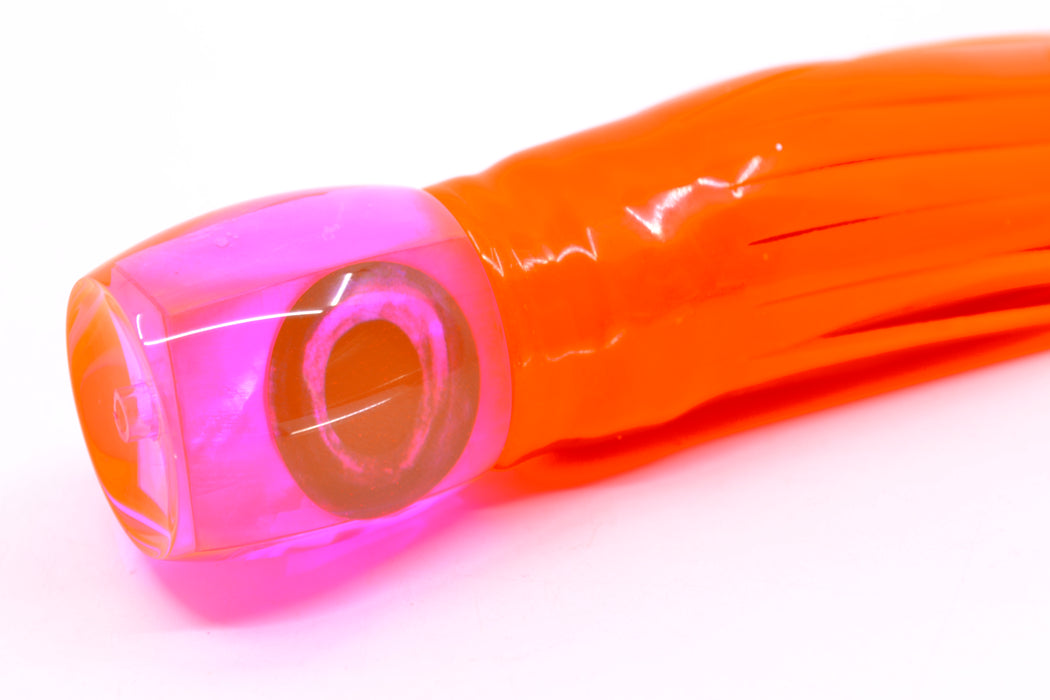Moyes Lures Fluorescent Pink MOP Taxi Eyes Small Secret 9" 3oz Skirted Orange/Pink