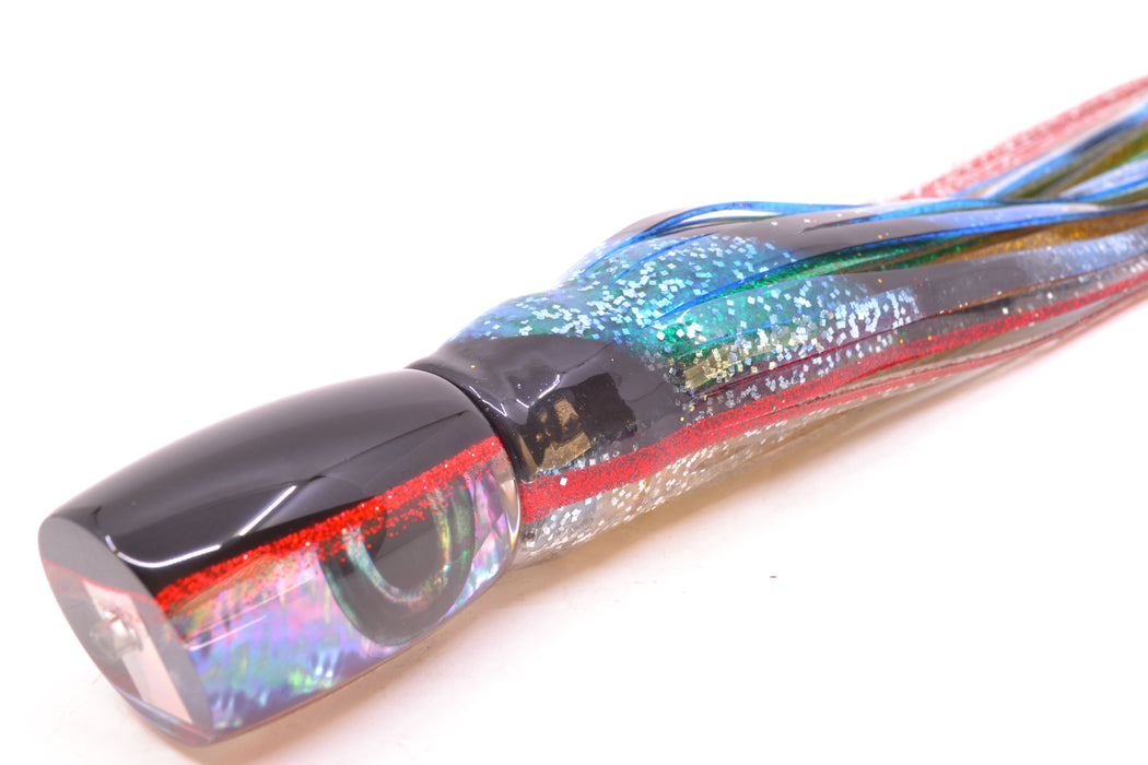Moyes Lures Rainbow MOP Black-Red Back Boogeyman 12" 7oz Skirted Evil GZE