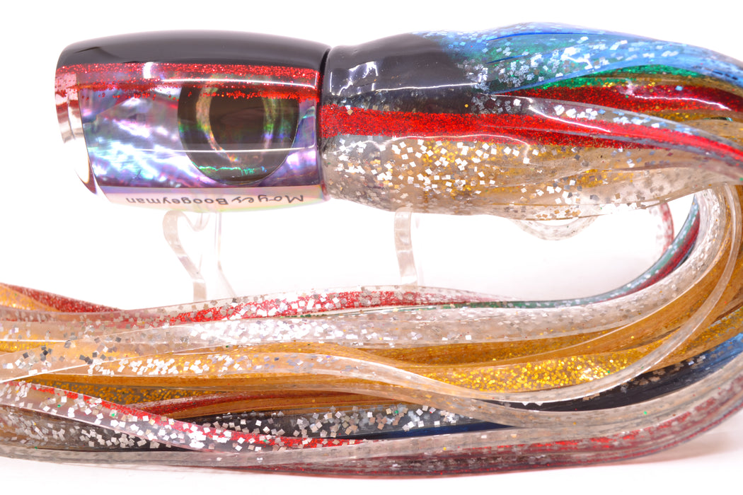 Moyes Lures Rainbow MOP Black-Red Back Boogeyman 12" 7oz Skirted Evil GZE
