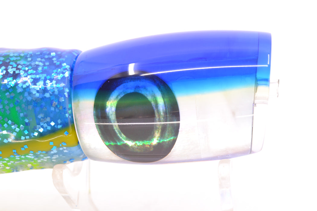 Moyes Lures White MOP Blue-Yellow Back Boogeyman 12" 7oz Skirted Blue-Yellow-Silver GZE