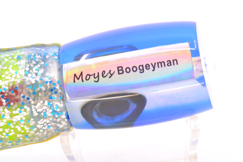 Moyes Lures White MOP Blue-Yellow Back Boogeyman 12" 7oz Skirted Blue-Yellow-Silver
