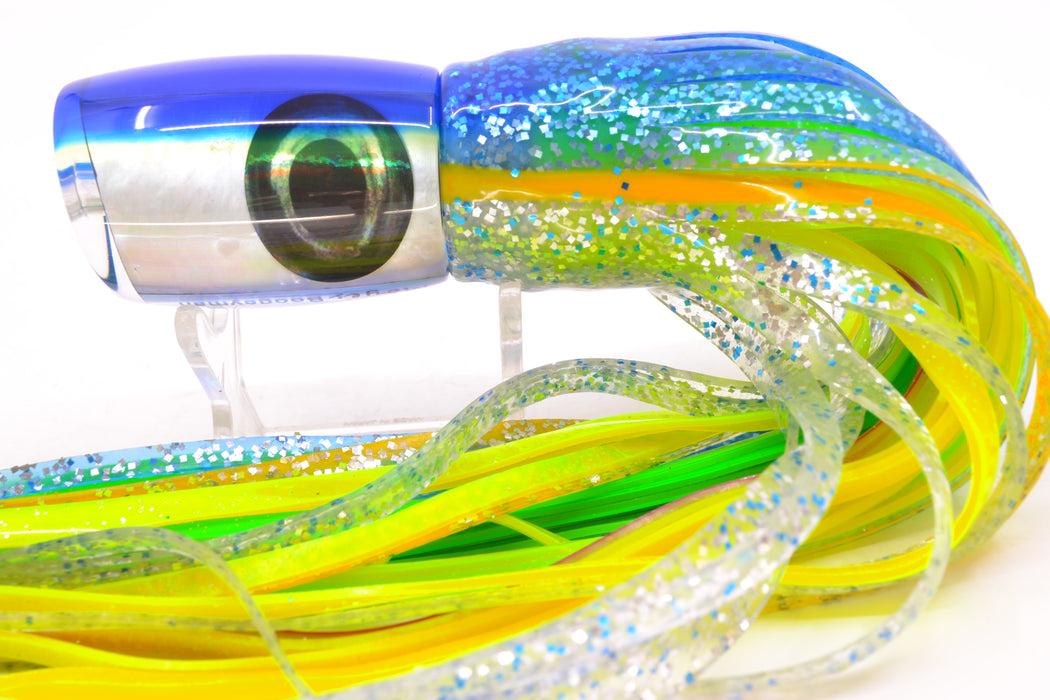 Moyes Lures White MOP Blue-Yellow Back Boogeyman 12" 7oz Skirted Blue-Yellow-Silver GZE
