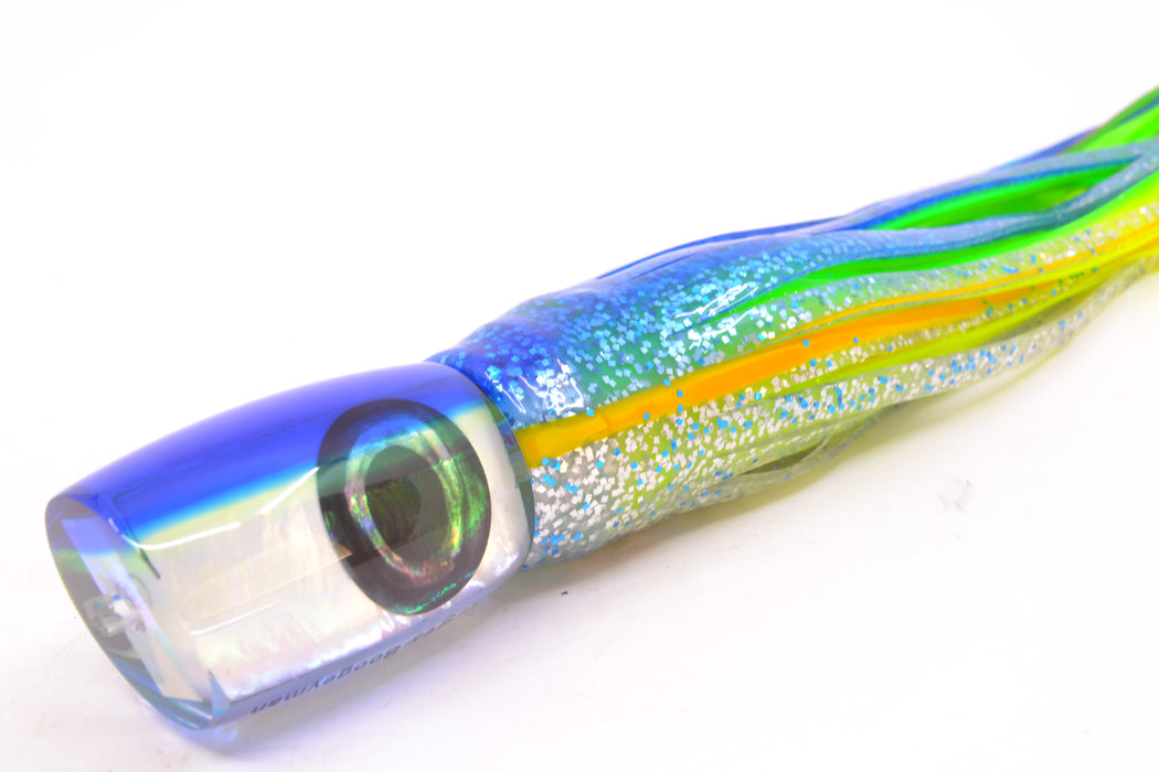 Moyes Lures White MOP Blue-Yellow Back Boogeyman 12" 7oz Skirted Blue-Yellow-Silver GZE