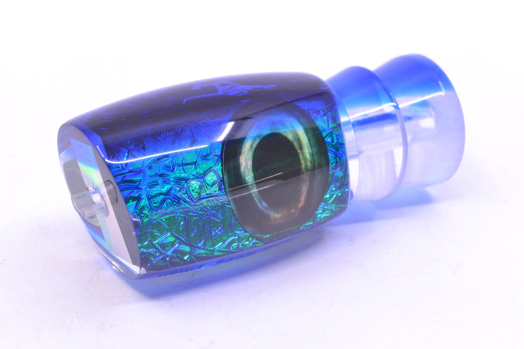 Moyes Lures Green-Blue Oil Slick Blue Back Taxi Eyes Boogeyman 12" 4oz GZE