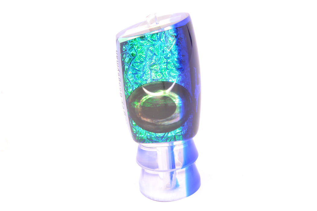 Moyes Lures Green-Blue Oil Slick Blue Back Taxi Eyes Boogeyman 12" 4oz GZE
