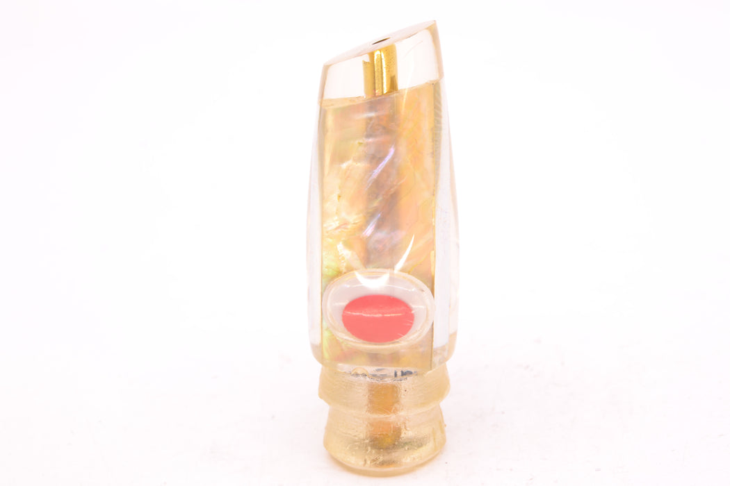 Joe Yee White MOP Red Teddy Bear Eyes "Old" Cut Face Streamline 9" 1.8oz GZE