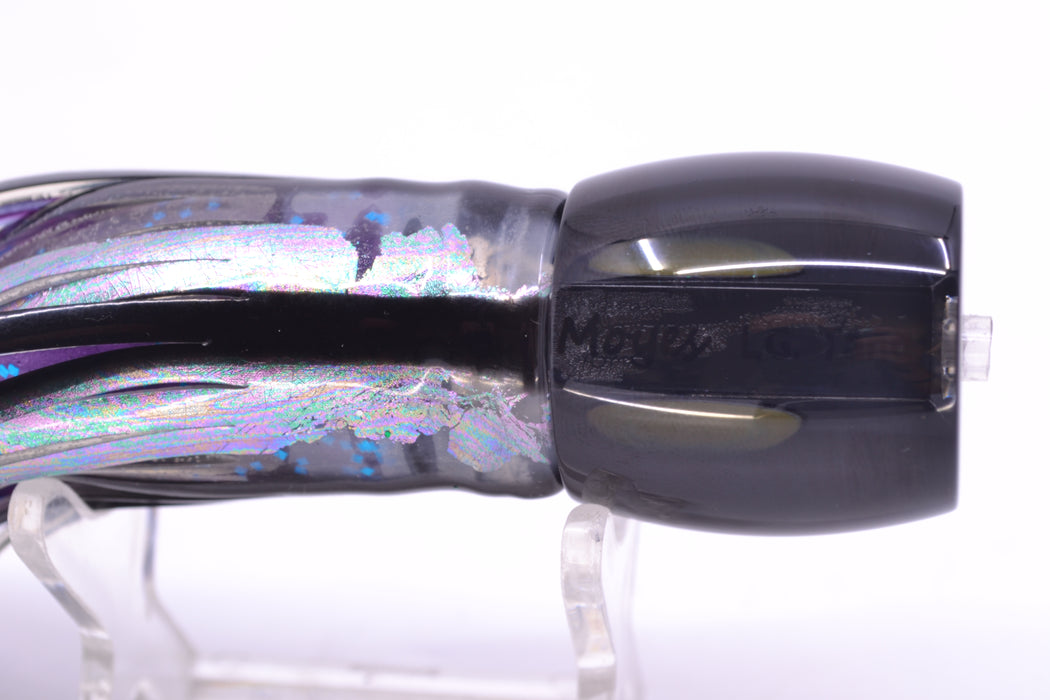 Moyes Lures Black Pearl Black Back Taxi Eyes Large Tang 9" 3oz Skirted Black Skipjack