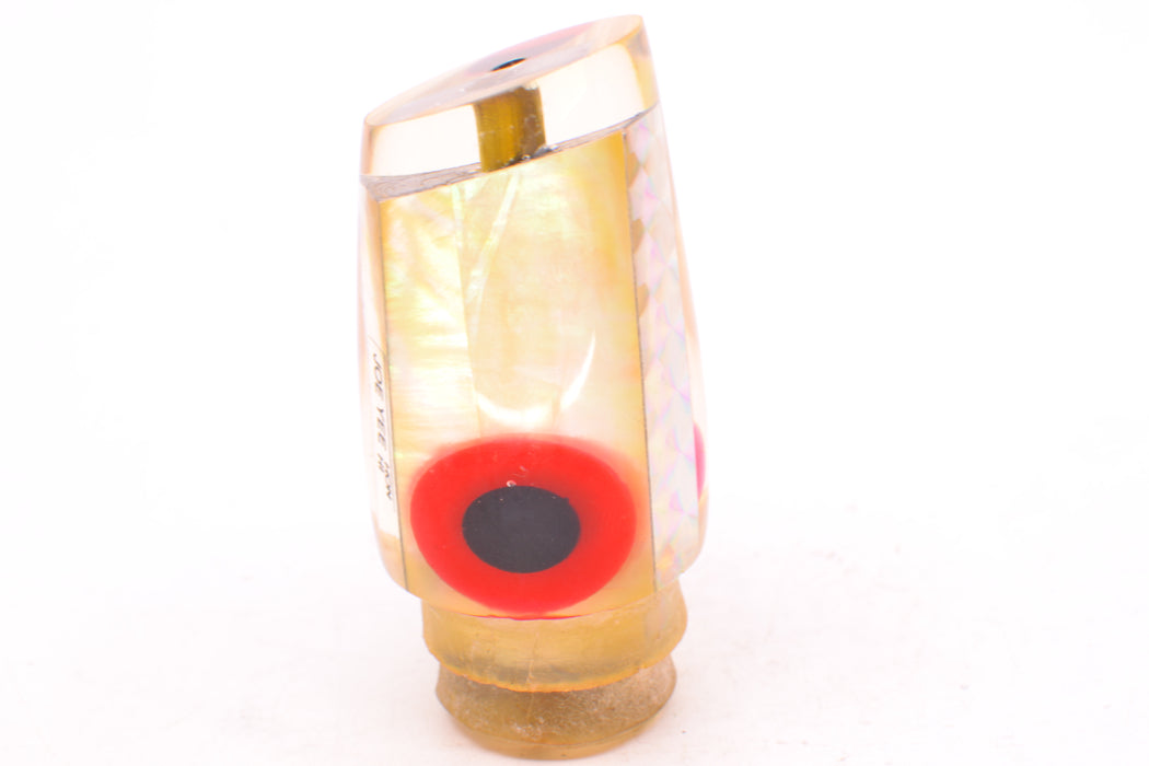 Joe Yee Golden MOP Black-Red Handmade Eyes Unnamed Slant 9"+ 4.5oz