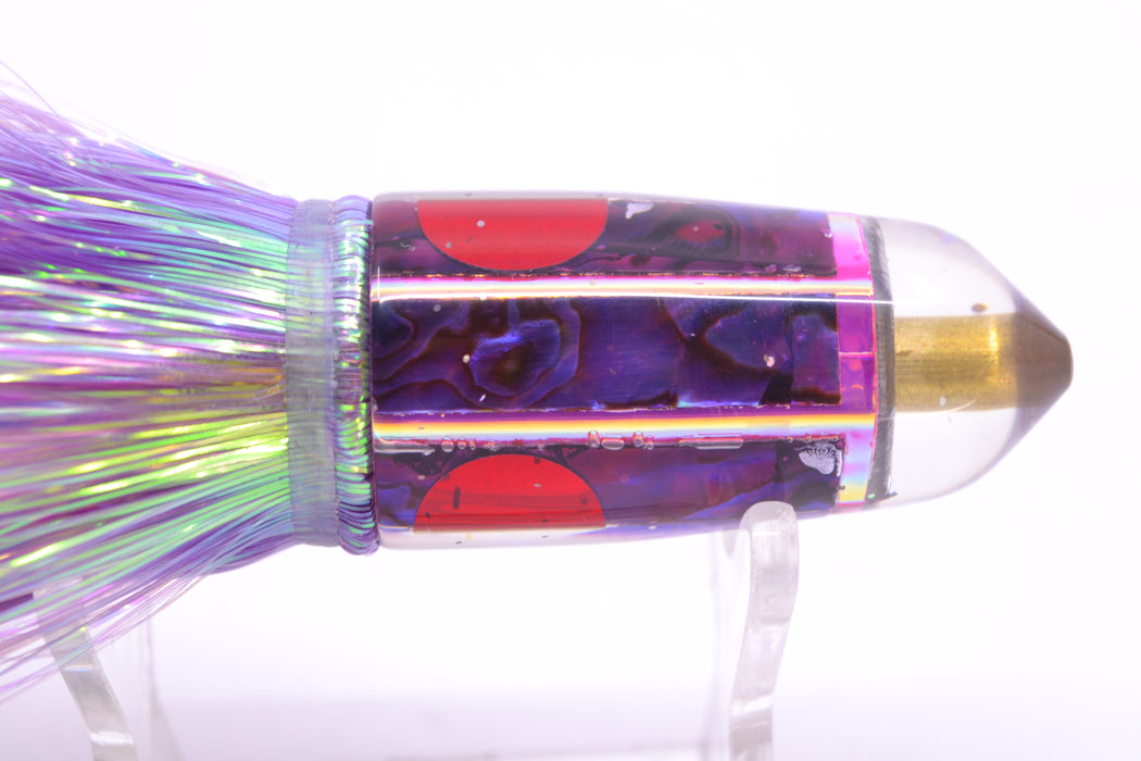 Tanigawa Lures Purple Abalone Shell Red Eyes Small Bullet 7" 3.2oz Flashabou Purple/Pink