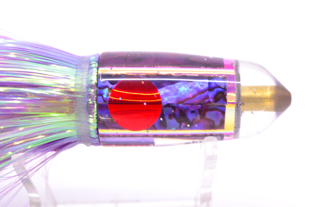 Tanigawa Lures Purple Abalone Shell Red Eyes Small Bullet 7" 3.2oz Flashabou Purple/Pink