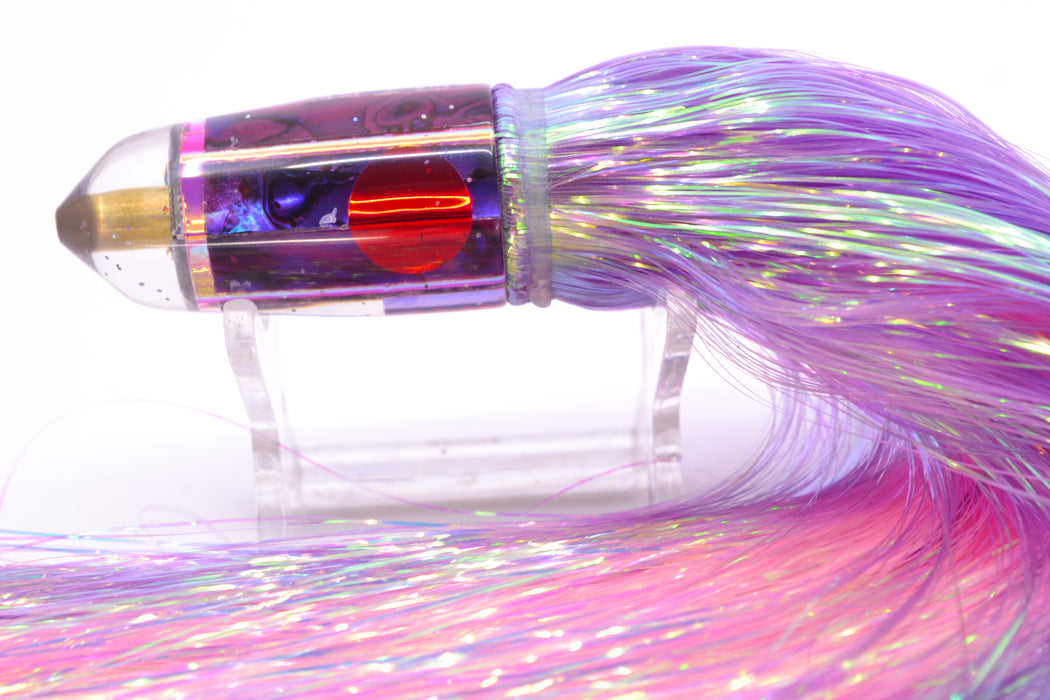 Tanigawa Lures Purple Abalone Shell Red Eyes Small Bullet 7" 3.2oz Flashabou Purple/Pink