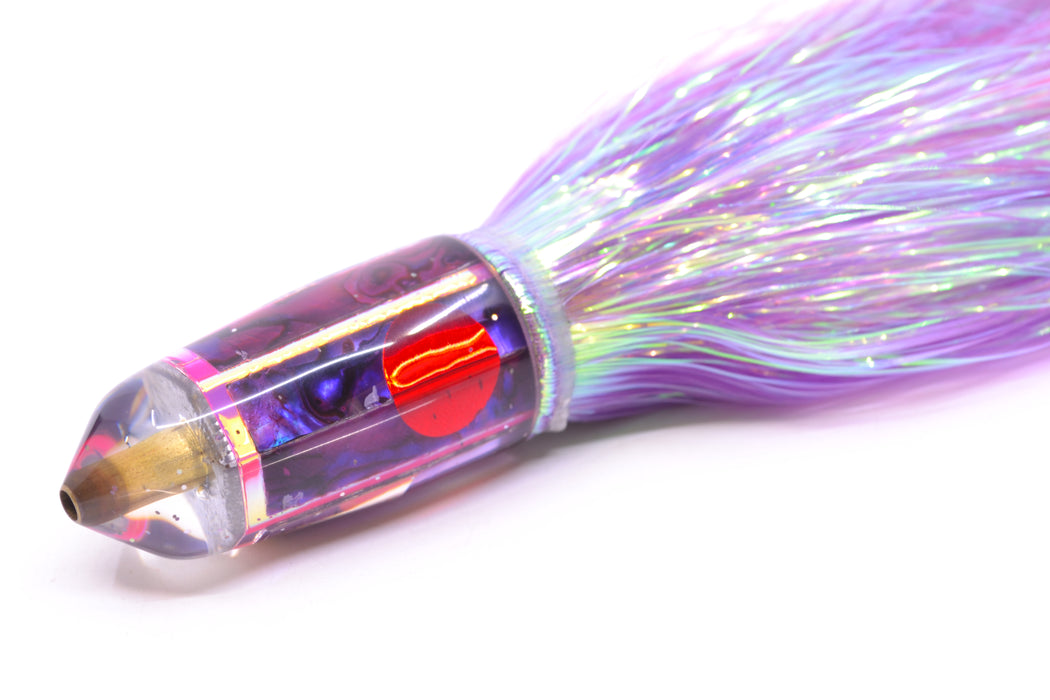 Tanigawa Lures Purple Abalone Shell Red Eyes Small Bullet 7" 3.2oz Flashabou Purple/Pink