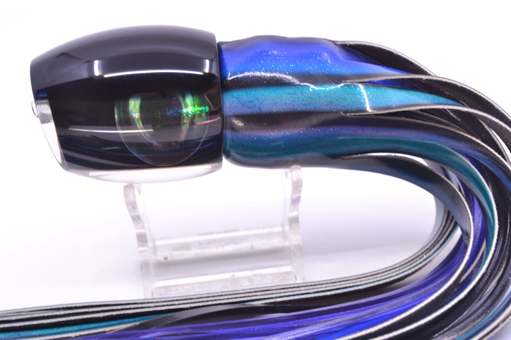 Moyes Lures Black Pearl Black Back Taxi Eyes Medium Blaster 12" 6oz FT Vinyl Skipjack