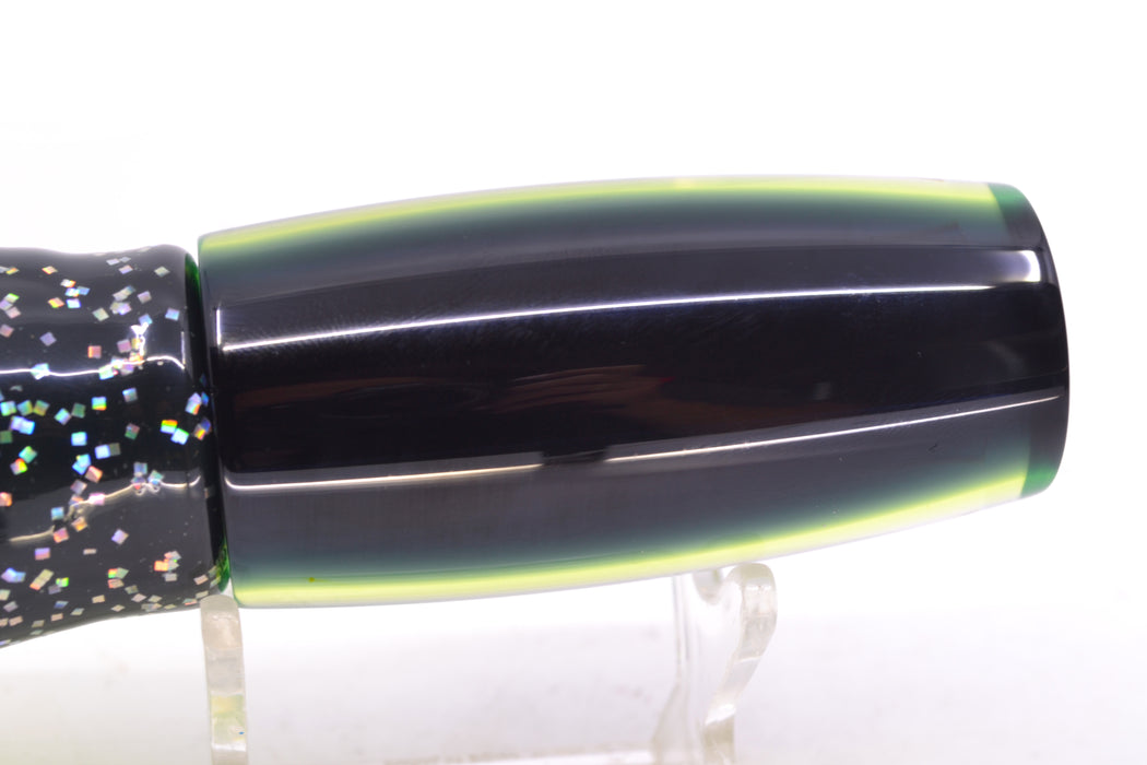 Moyes Lures Clear Mirrored Black-Green Back Medium Shotgun 10" 6.2oz Skirted Magic Johnson GZE