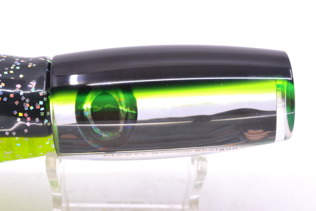 Moyes Lures Clear Mirrored Black-Green Back Medium Shotgun 10" 6.2oz Skirted Magic Johnson GZE