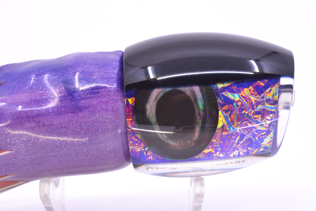 Moyes Lures Purple-Pink Dichro Black Back Taxi Eyes Medium Blaster 12" 6oz FT Vinyl